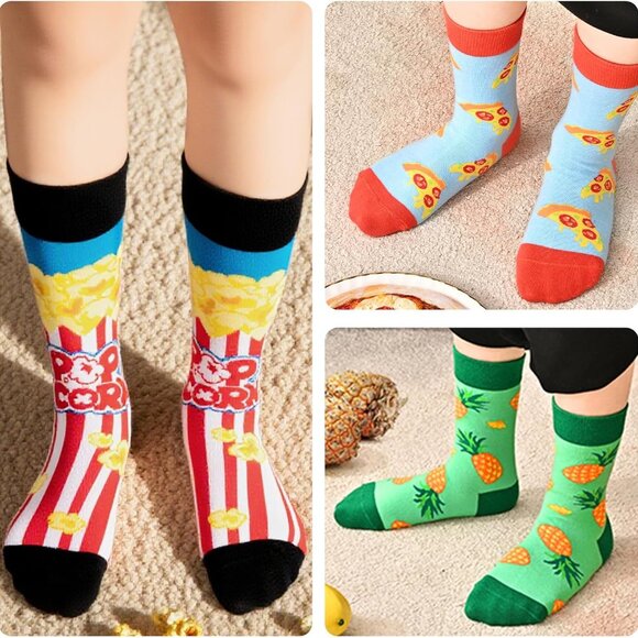 Kids Boys Girls Crew Socks 4-6 Pack + Gift Box, Novelty Funky Colorful Toddler C - Picture 7 of 7